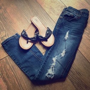 Cato black flip flops